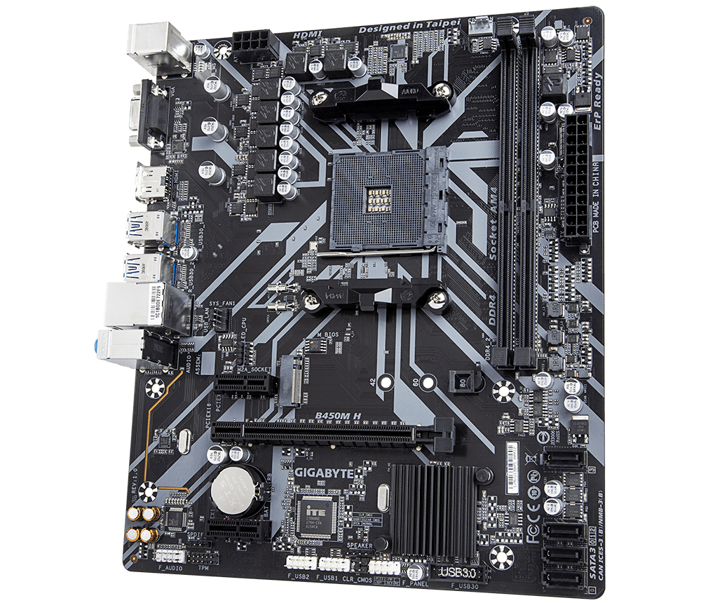 Bekijk afbeelding 4 van Gigabyte AM4 B450M H - DDR4/M.2/HDMI/VGA/µATX